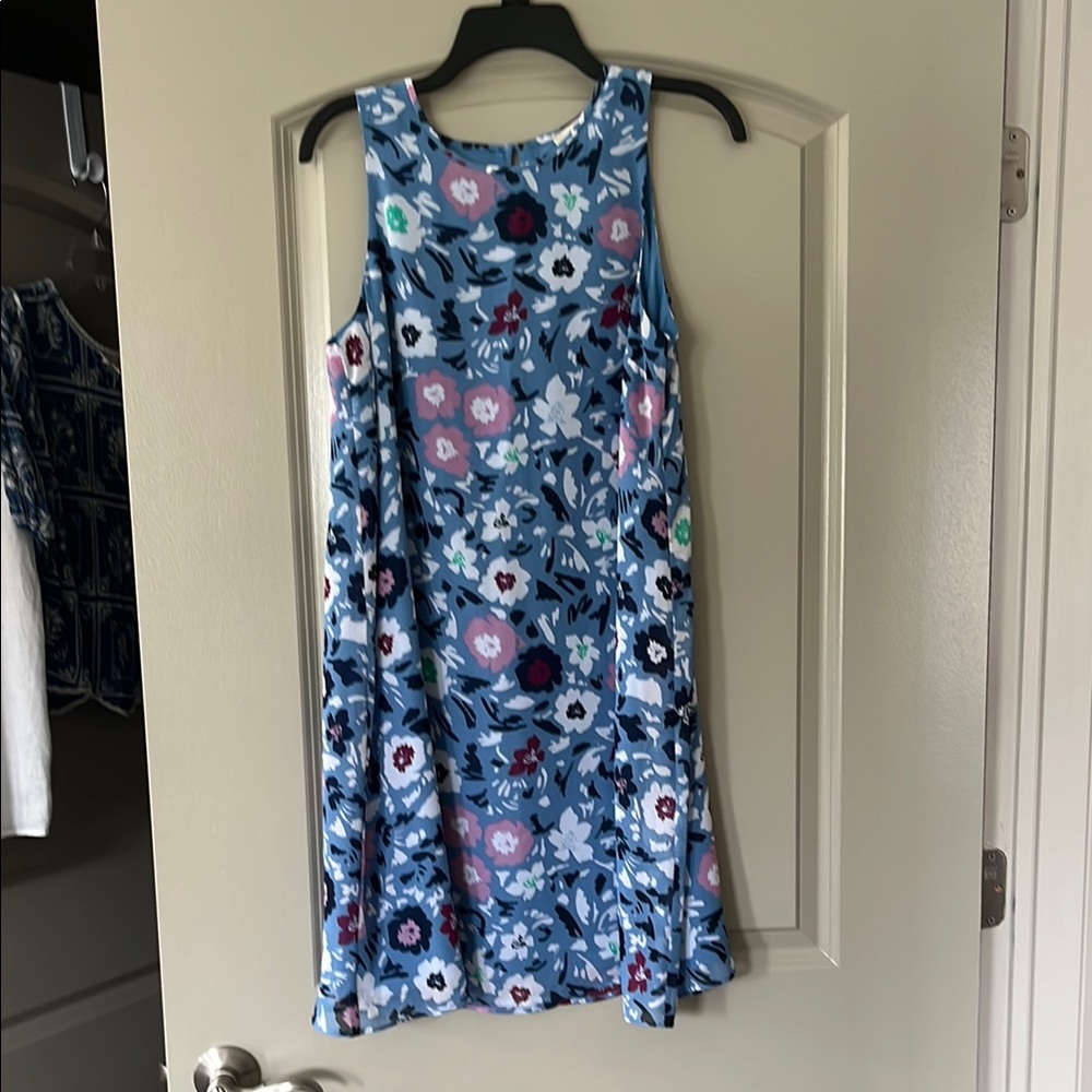 LOFT Outlet Floral Dress in Blue and White